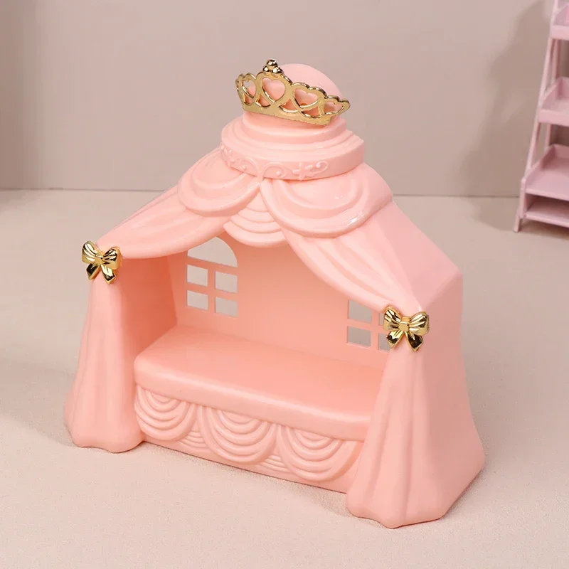 1/12 casa delle bambole mini letto da principessa modello casa delle bambole mobili per camera da letto decorazione accessori per casa delle bambole giochi di imitazione giocattoli