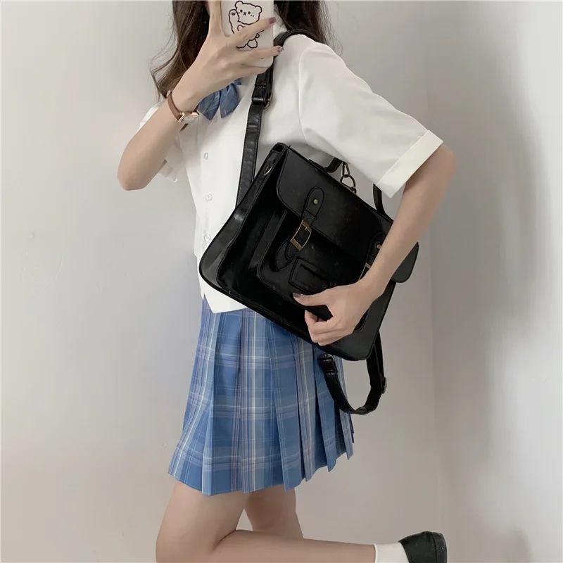 Japanese Style Messenger Bag for Women College JK Uniform Bag Large Capacity Backpack Multiway Shoulder Crossbody Satchel Bag