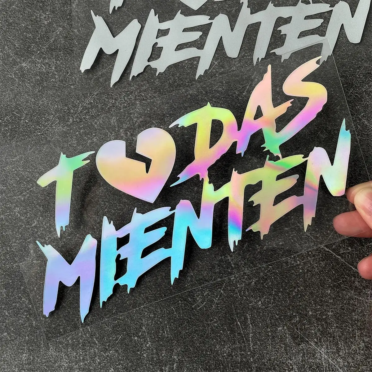 1 Juego (2 Piezas, Grande+Pequeña) TODAS MIENTEN, Adhesivo de Vinilo Holográfico Impermeable con Letras en Español para Coche, Motocicleta, Laptop, Casco