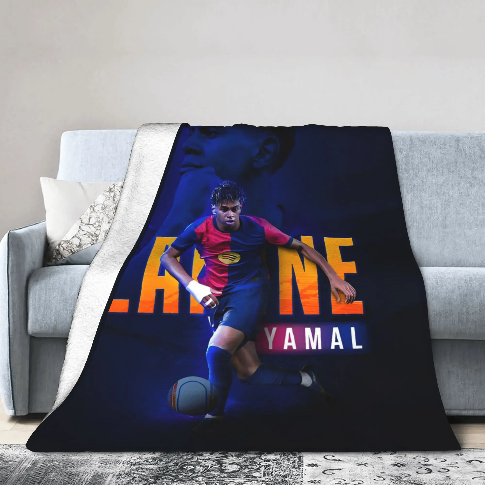 Soccer Football Lamine Y-Yamal Velvet Throw Blanket  Blankets for Home Outdoor Lightweight Quilt