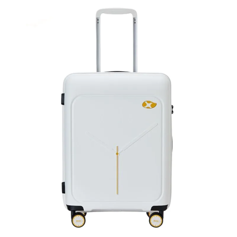 

Women's Stylish Clock Design Suitcase - 20/24 Inch PP Material Carry-On Travel Luggage with Shockproof Combination Lock