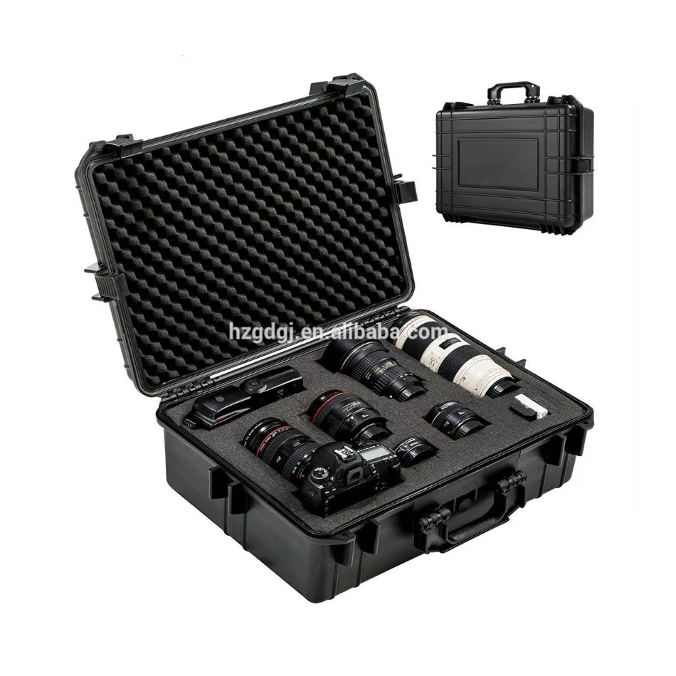 Hard Shell Plastic Waterproof Shockproof Equipment Tool Case With Foam