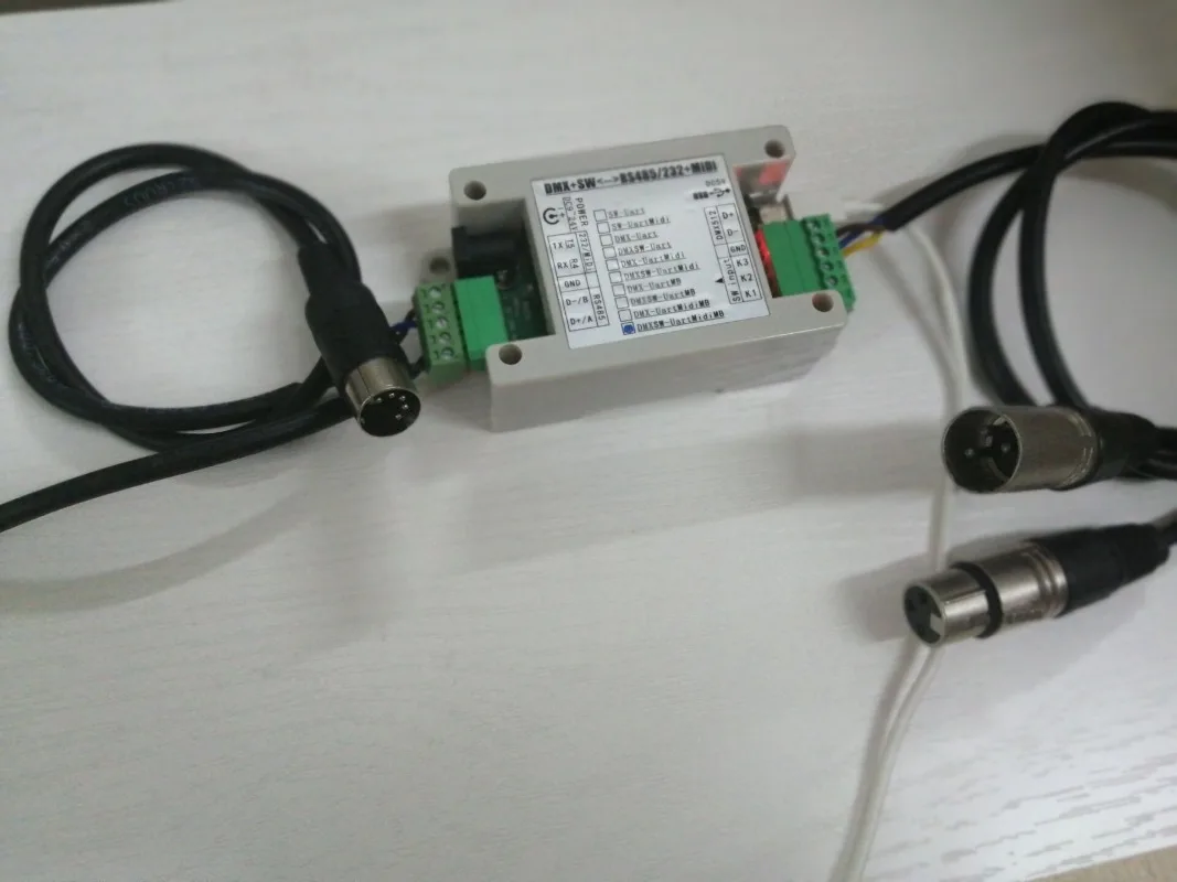 For central control RS485/232 to DMX512 + MIDI + Modbus switch DMX to RS485 custom command
