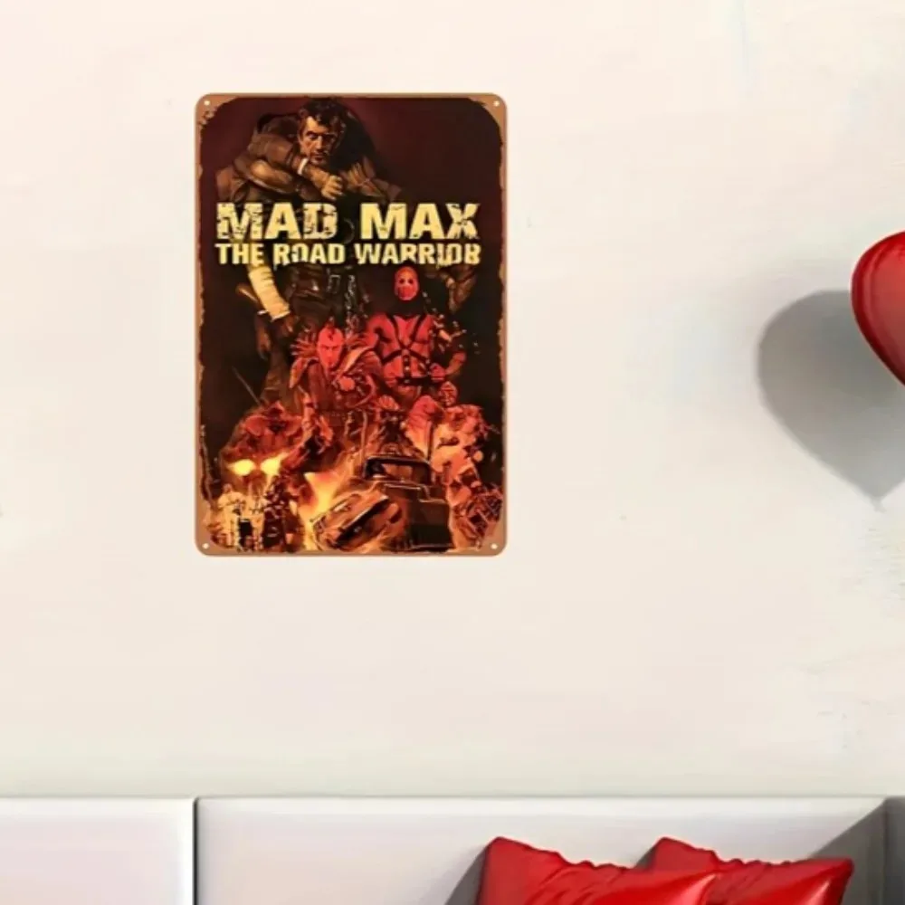 

Witness the Fury" Mad Max Aluminum Sign – Embossed Metal Art with V8 Engine Graphics & Oil Drum Embossing | Ideal for