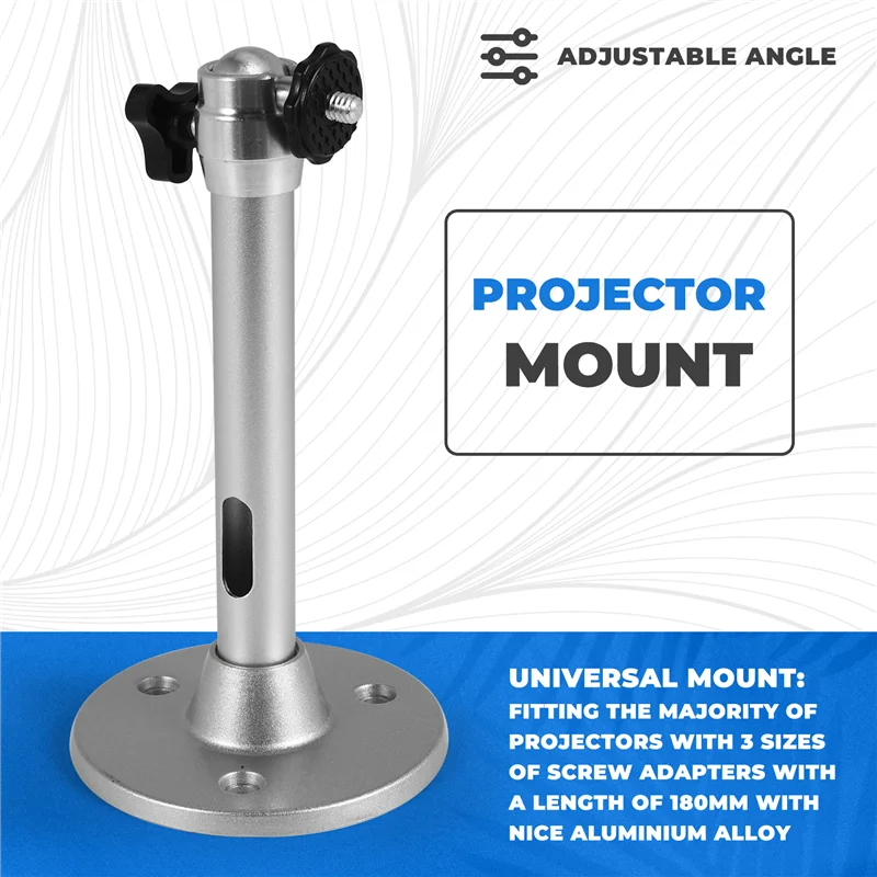 Mini projektor do montażu sufitowego, wieszak do projektora kompatybilny z projektorami DR.J VANKYO QKK/CCTV/kamerą internetową/Carmera Obciążenie 11 Lbs-A32R