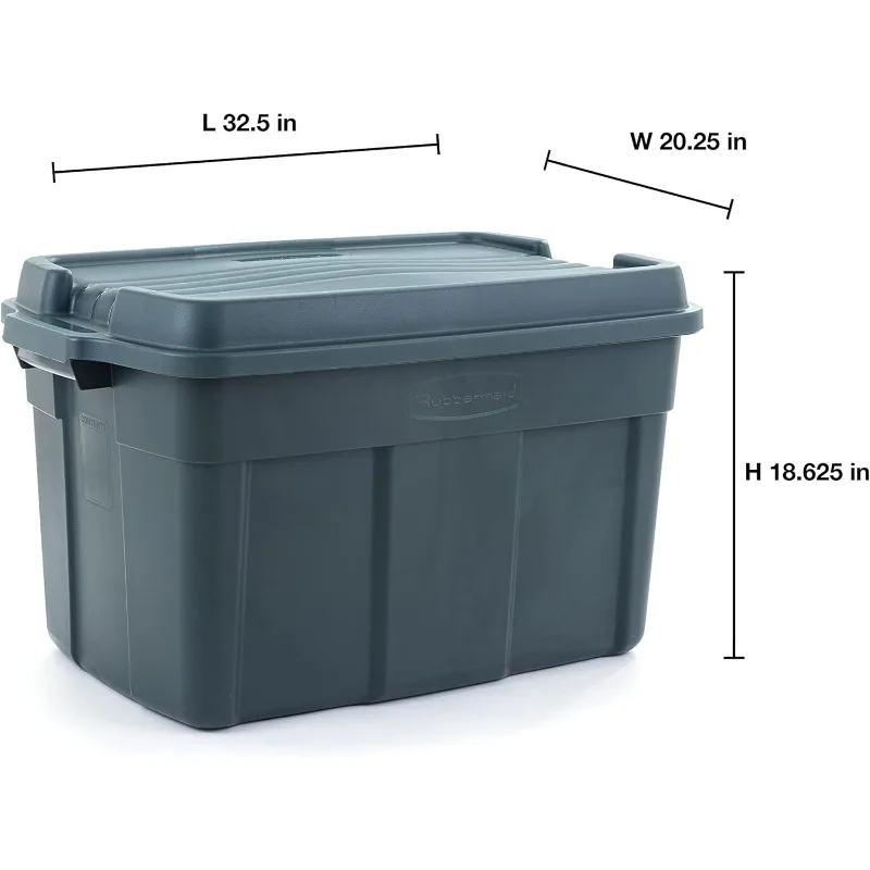 37 Gal High-Top Storage Containers, Pack of 3 - Recycled, Stackable, For Garage/Home Organization