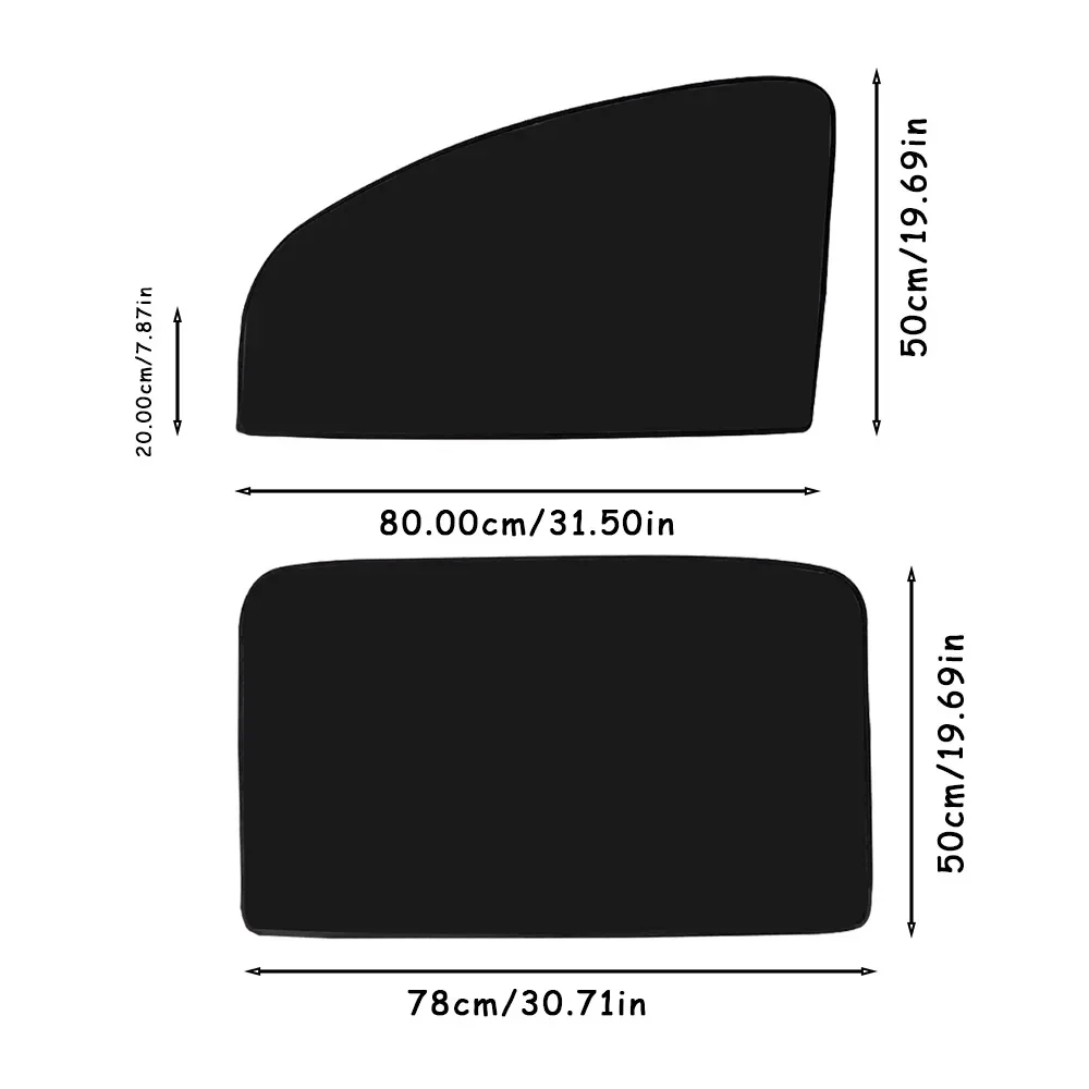 2 PCS / Set New Universal Car Sunshade Window 10 Magnetic Suction Heat Insulation Cloth Cover Car Side Sunshade Accessories