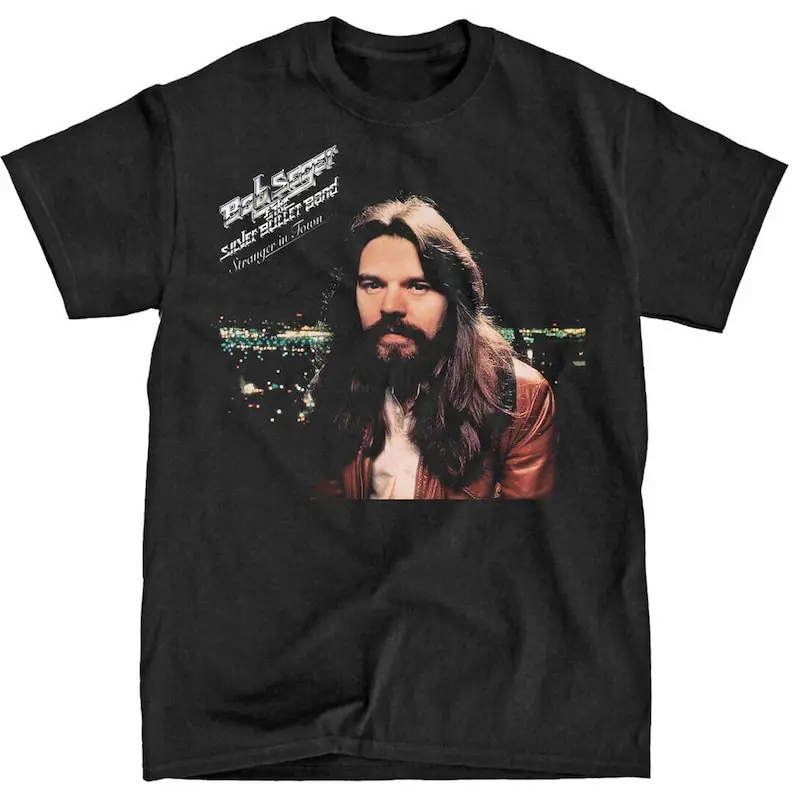 4Bob Seger and the Bullet Band Black T-Shirt Peter Steele Carnivore Men's Tshirt Size USA Unisex