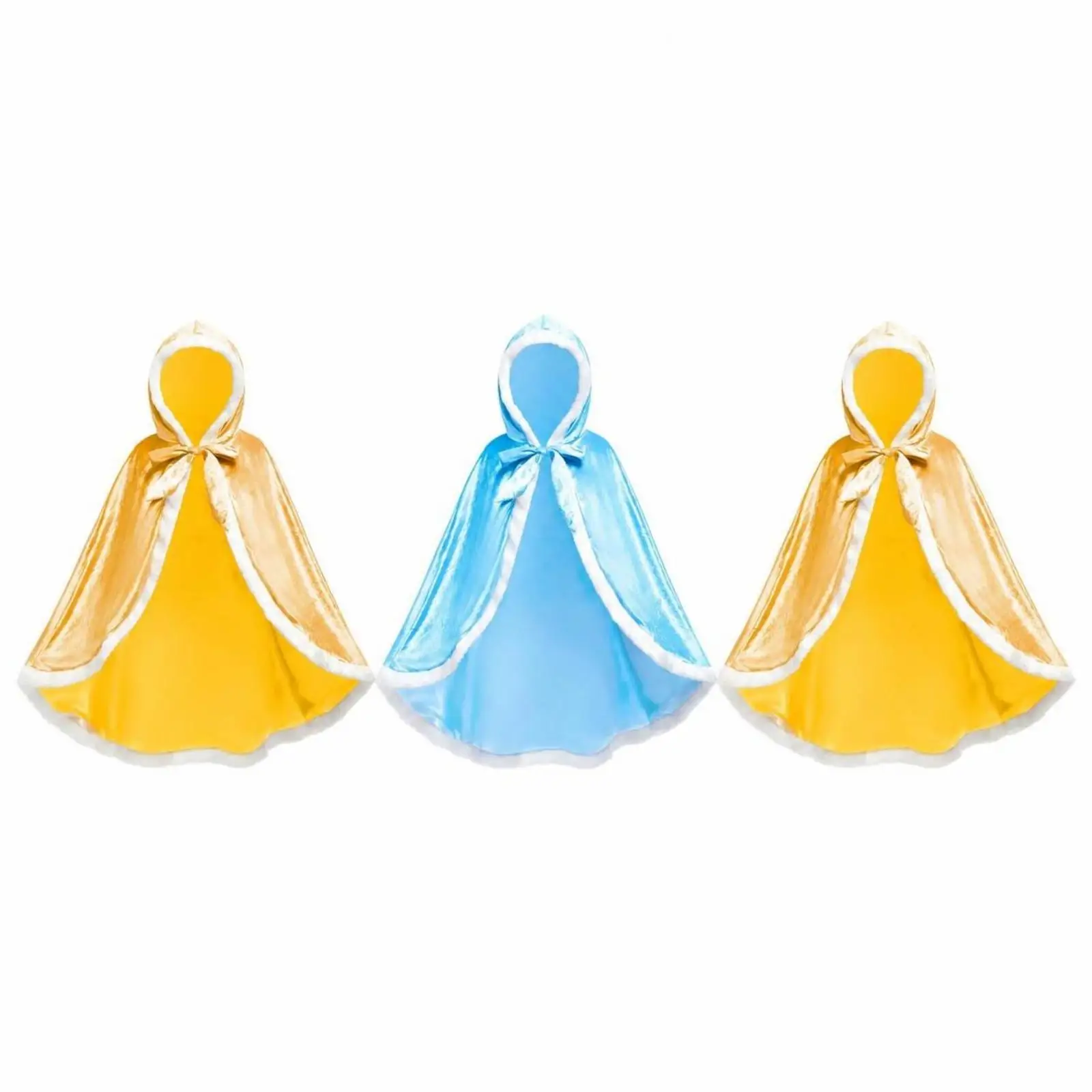 Kids Cape Cloak for Girls with Attached Hood Shiny Polyester Fabric Lightweight Draped Costume Cape for Children Party Pretend