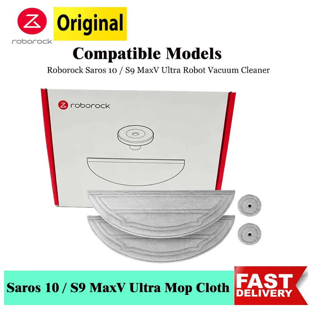 Original Roborock Saros 10 Mop Cloth Small Round Mop Pad Set Replacement Parts For Roborock S9 MaxV Ultra Vibrating Mops Rags