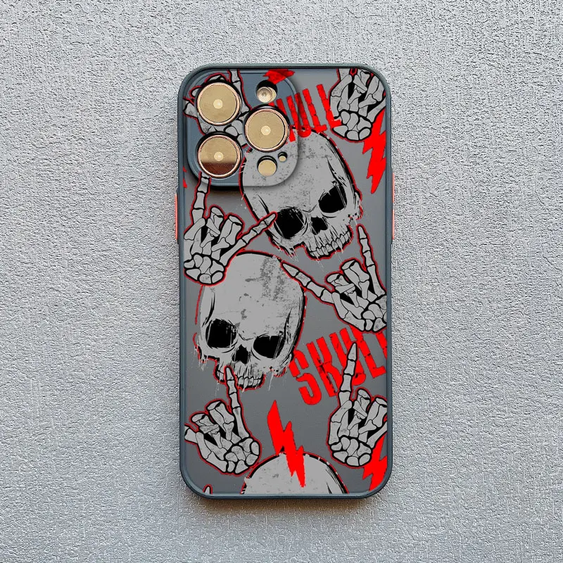 Simple Skeleton Human Bone Cute Phone Case For iPhone 16 15 14 Pro Max Plus 13 Mini 12 11 Pro Max XS XR X 7 8 Plus SE Back Cover