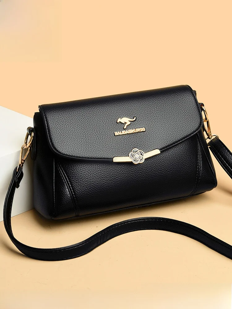 

Женская кожаная сумка в городском стиле, кроссбоди, на одно плечо, для женщин среднего возраста, мягкая квадратная сумка