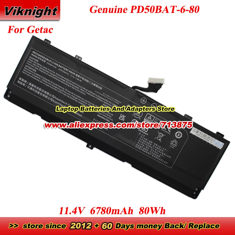 

Оригинальный аккумулятор PD50BAT-6-80 6-87-PD50S-82B00 11,4 В 80 Втч для Clevo PD50SND-G XMG Pro 15 E23 System76 Oryx Pro (oryp9) 15 дюймов