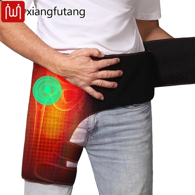 

Heated Waist Hip Support Brace with Vibration Massager Heating Pad Hot Therapy Waist Thigh Buttock Wrap for Sciatica Pain Relief