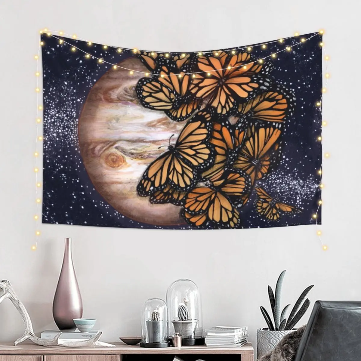 

Jupiter's Butterflies Colour Version Tapestry Aesthetic Decoration Room Decor For Girls Wall Hanging Tapestry