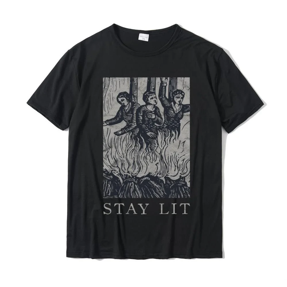 Occult Stay Lit Satan Devil Hell Unholy Antichrist Witch Short Sleeve T Shirt Summer Fashionable Mens Tees Summer Cotton manga