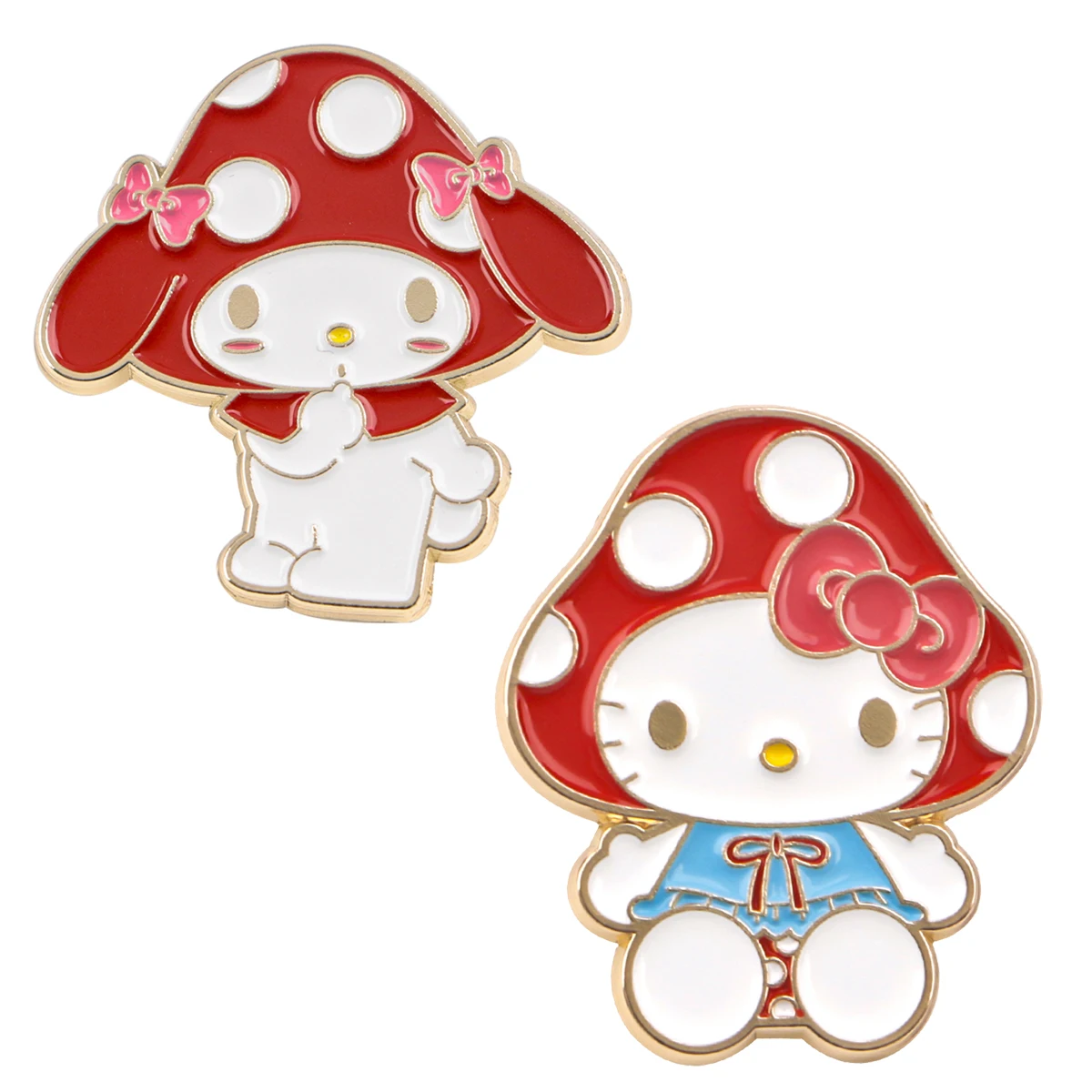 Cute Cat Enamel Pin Badges on Backpack Mushroom Brooches for Women Men Lapel Pins Anime Jewelry Cosplay Accessories Toys Gift