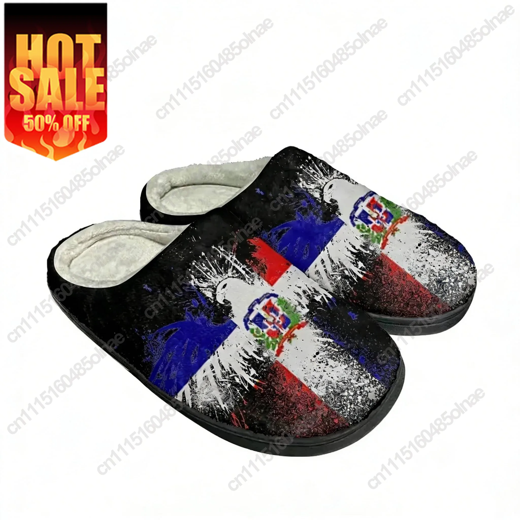 Dominican Republic Fashion Cotton Custom Slippers Mens Womens Teenager Plush Casual Keep Warm Shoes Thermal Comfortable Slipper