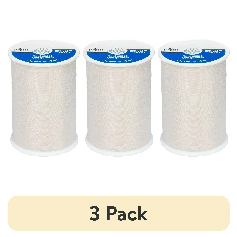 

Набор из 3 катушек универсальной натуральной полиэстеровой нити, 500 ярдов/457 метров