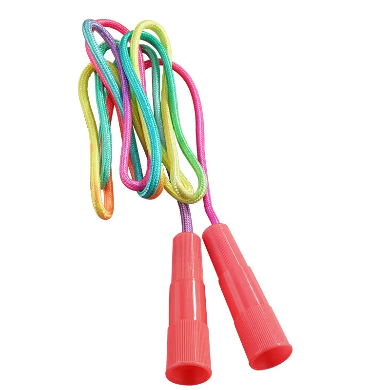 Corde à sauter réglable pour enfants avec poignée, ULen coton colorée, ULde fitness pour enfants diabétiques, jouets de sport amusants, 2.2m, 1PC