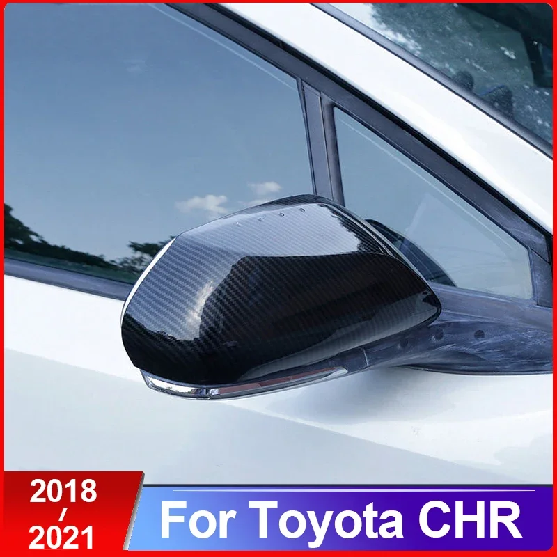

Car Auto Carbon Fiber Side Rearview Mirror Cap Cover Shell Trim For Toyota C-HR CHR 2016 2017 2018 2019 2020 2021 Accessories