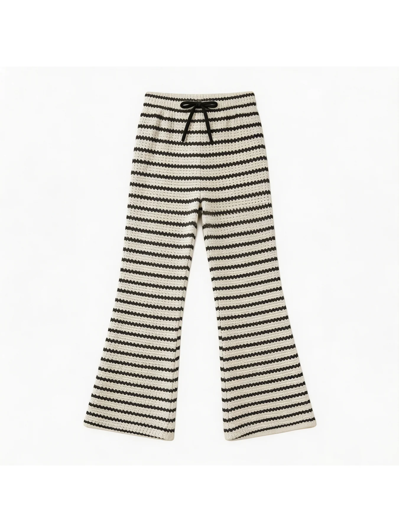Kinder-Streifenkleidungsset Lässig Elegantes Rundhals-Kurzarm-T-Shirt mit Hose mit Elastischem Taillenriemen – Detail 7