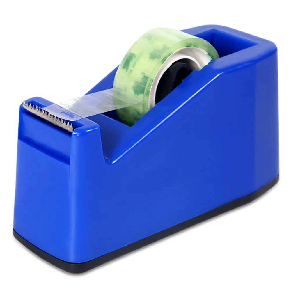 Heavy Duty Tape Dispenser Plastic Adhesive Tape Holder Solid Color Tape Cutter Portable Desktop Tape Stand Office Supply