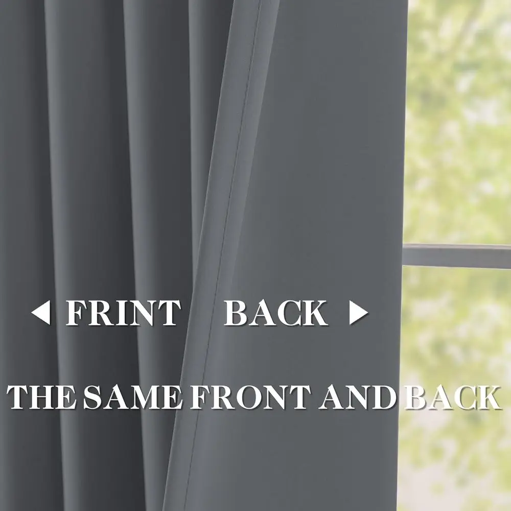 Zasłony zaciemniające termoizolacyjne 84 cali, neutralny szary z plisami i haczykami, 101 cm x 213 cm do salonu