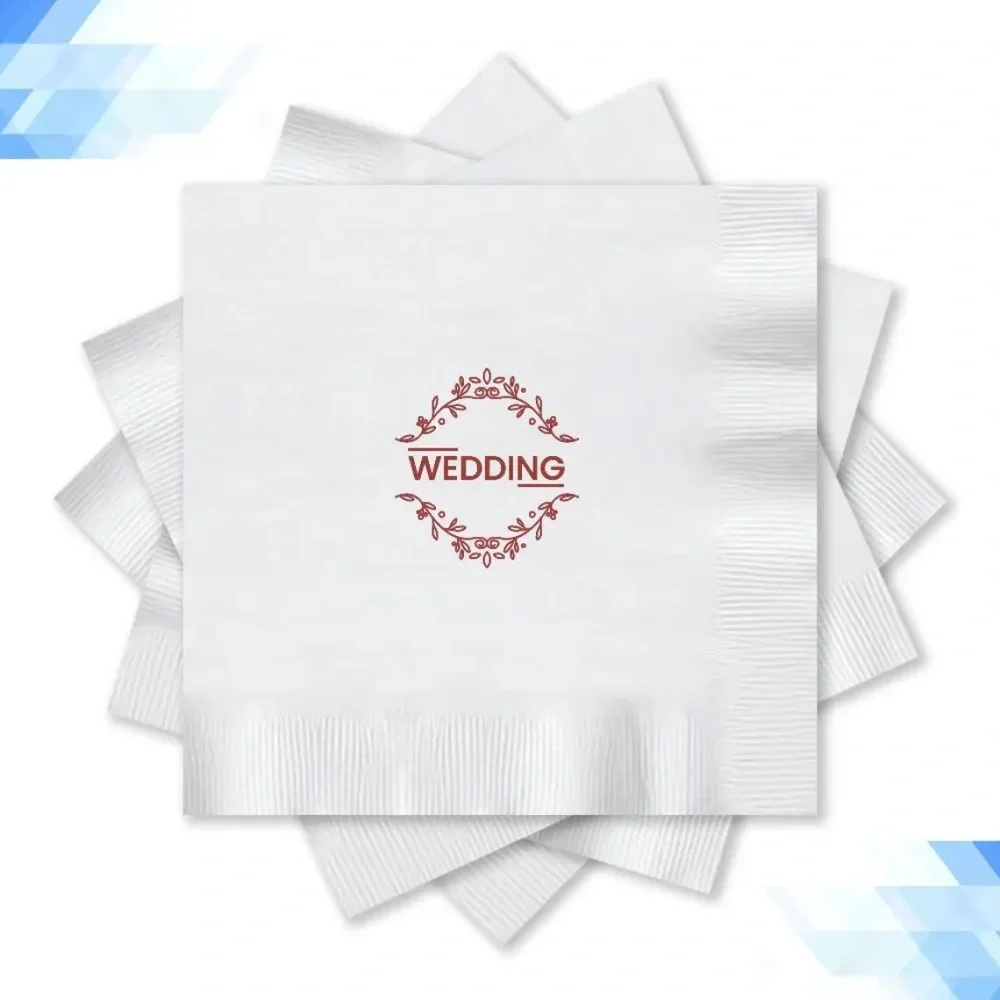 مناديل زفاف مخصصة ، مناديل مونوغرام مع تاريخ الاسم كوكتيل المشروبات الورقية الذكرى حفلة الغداء المناديل