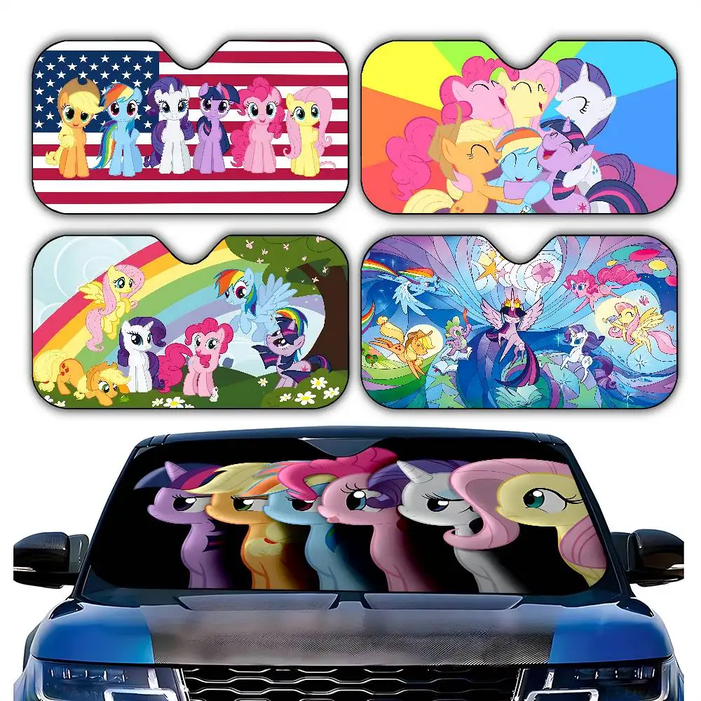 Classic Anime-M-m-little-ponyS Kawaii Stylish And Trendy Windshield Sunshade, Car Windshield Cover, Car Sunshade Curtain
