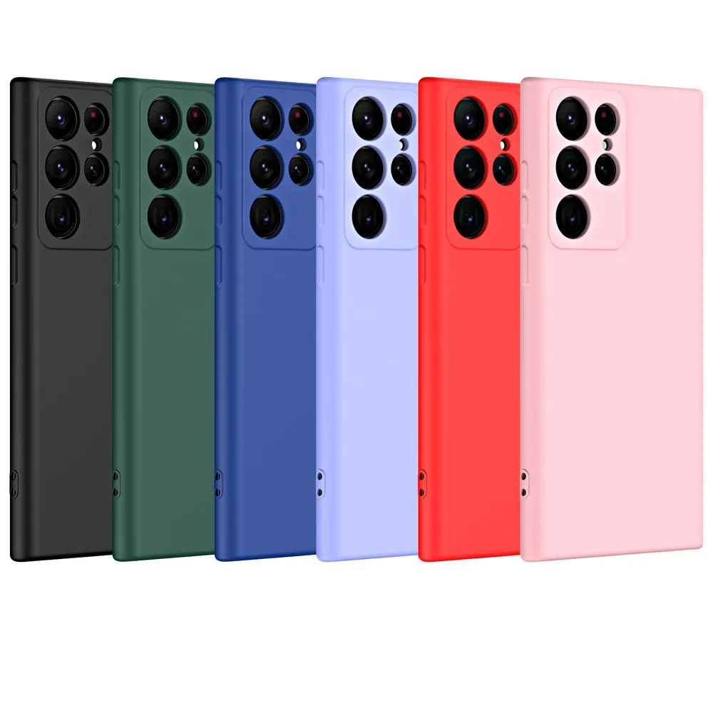 Liquid Silicone Case For Samsung Galaxy S22 Ultra S22 Plus  Luxury Built Flannel Shockproof Soft Phone Case S22Ultra S22Plus