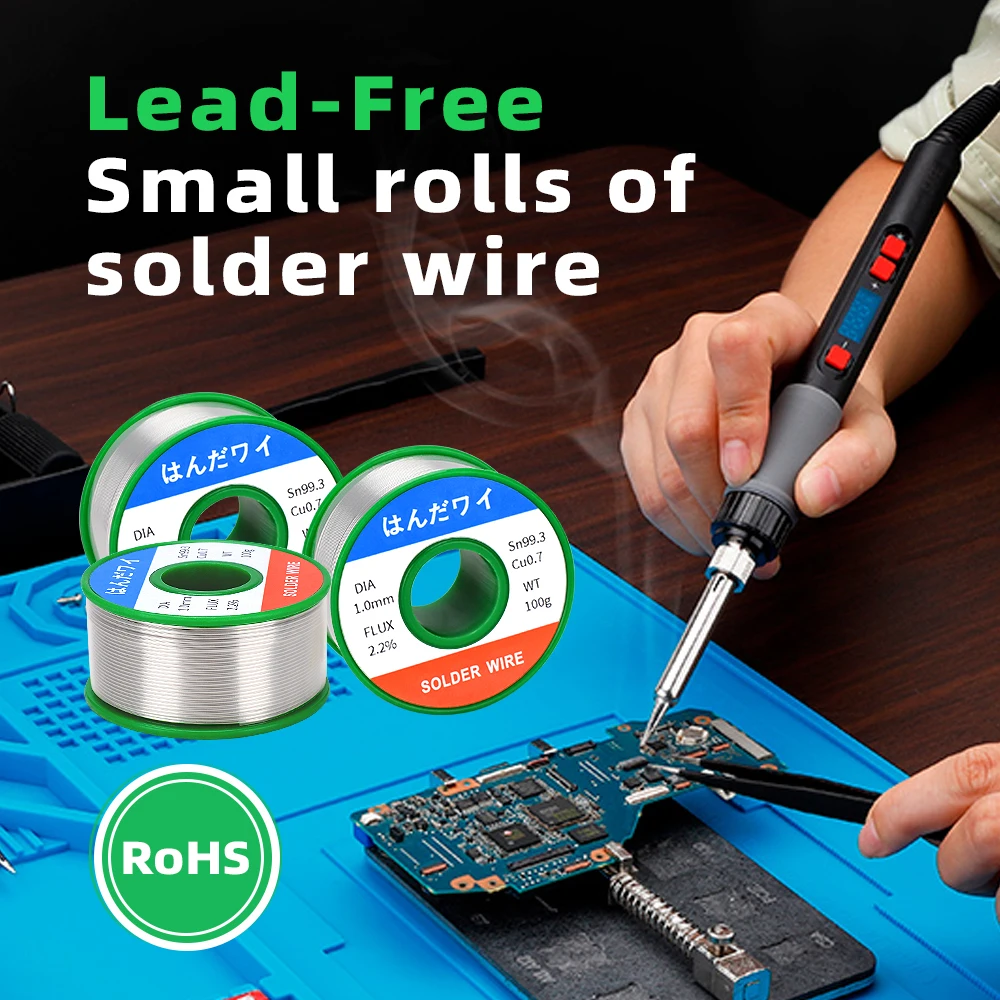 

Sn99Cu0.7 Бессвинцовый припой высокой чистоты | Оловянная проволока с канифольным сердечником | Мини-ролл 100 г | Доступны диаметра 0,5 мм/0,8 мм/1,0 мм