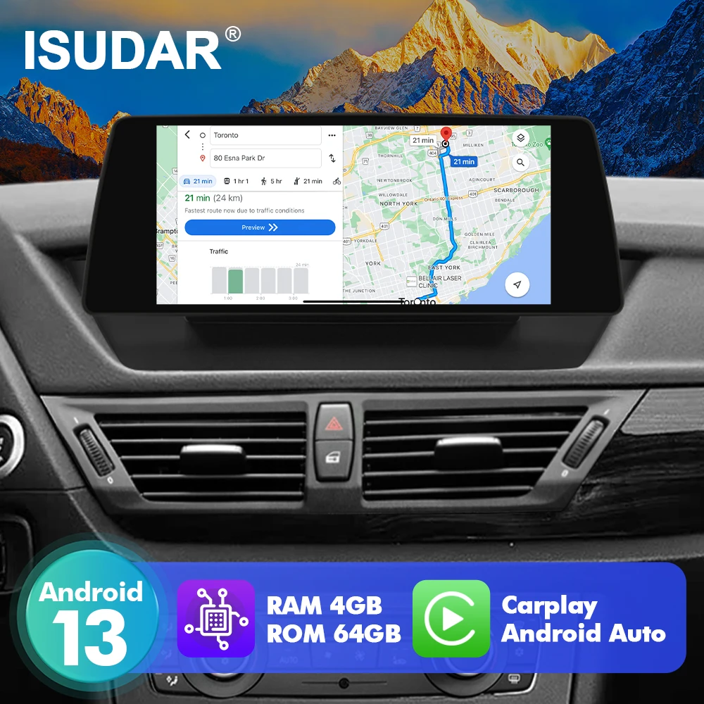 

10.33 " IPS screen Android 13 System Wireless Carplay AUTO For BMW X1 E84 2009-2015 2din Autoradio Car Radio Multimedia Player