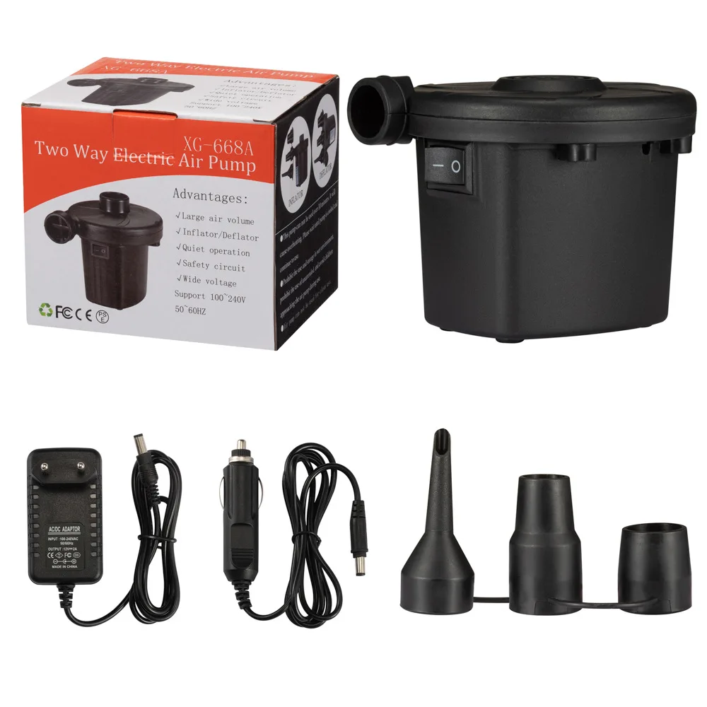 Portable Electric Air Pump with Multiple Nozzles - Quick Inflation Deflator for Swim Ring, Pool Rafts, Inflatable Toys&Mattress