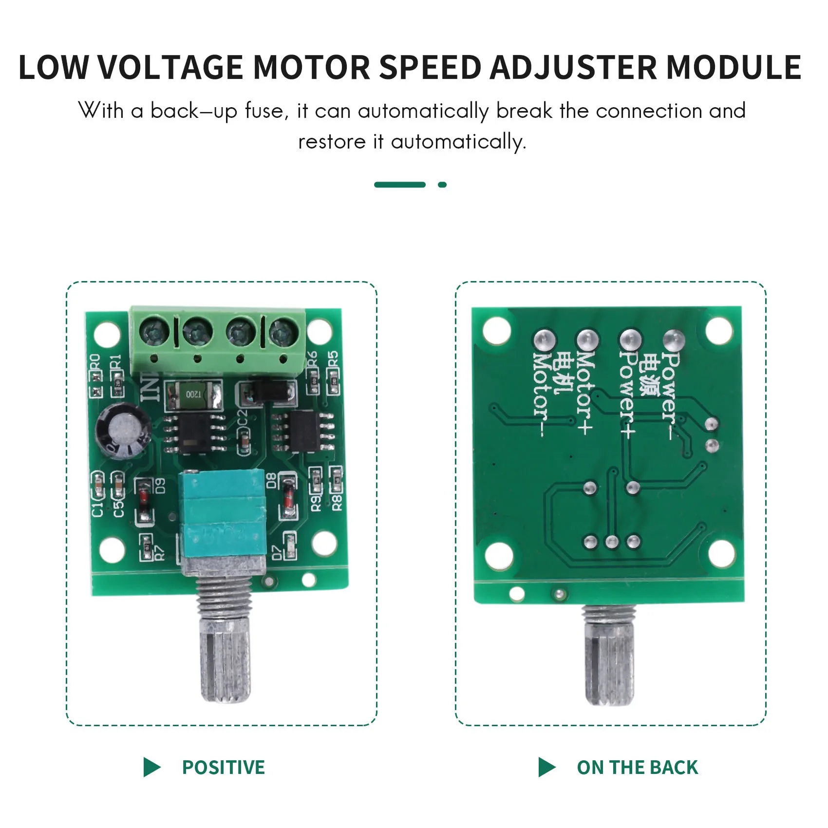 MotorMachine Low Voltage DC PWM Motor Speed Controller Module 1.8V 3V-5V-6V 12V 2A