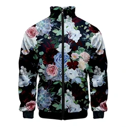 3D Print Bloom Flowers Jacket For Men Women Full Print Graphic Zipper Jackets Coat Fashion Mens Cool Coat Top Streetwear
