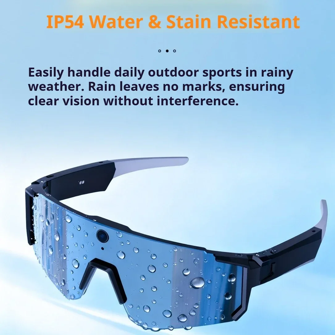 V06 AI Bluetooth Riding Glasses With Camera UV Protection HD Photo Video Real Time Translation Outdoor Cycling Goggles