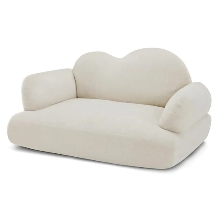 

Диван-лежанка для собак средних пород, мягкая кровать-софа из пенополиуретана с противоскользящим дном PS695, белый