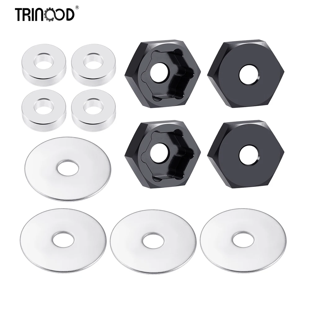 TRINOOD 12mm To 17mm /17mm to 24mm Wheel Adapter Drive Hub Combiner Hexagonal Hex Hole Adapters Conversion for 1/8 RC Car Buggy