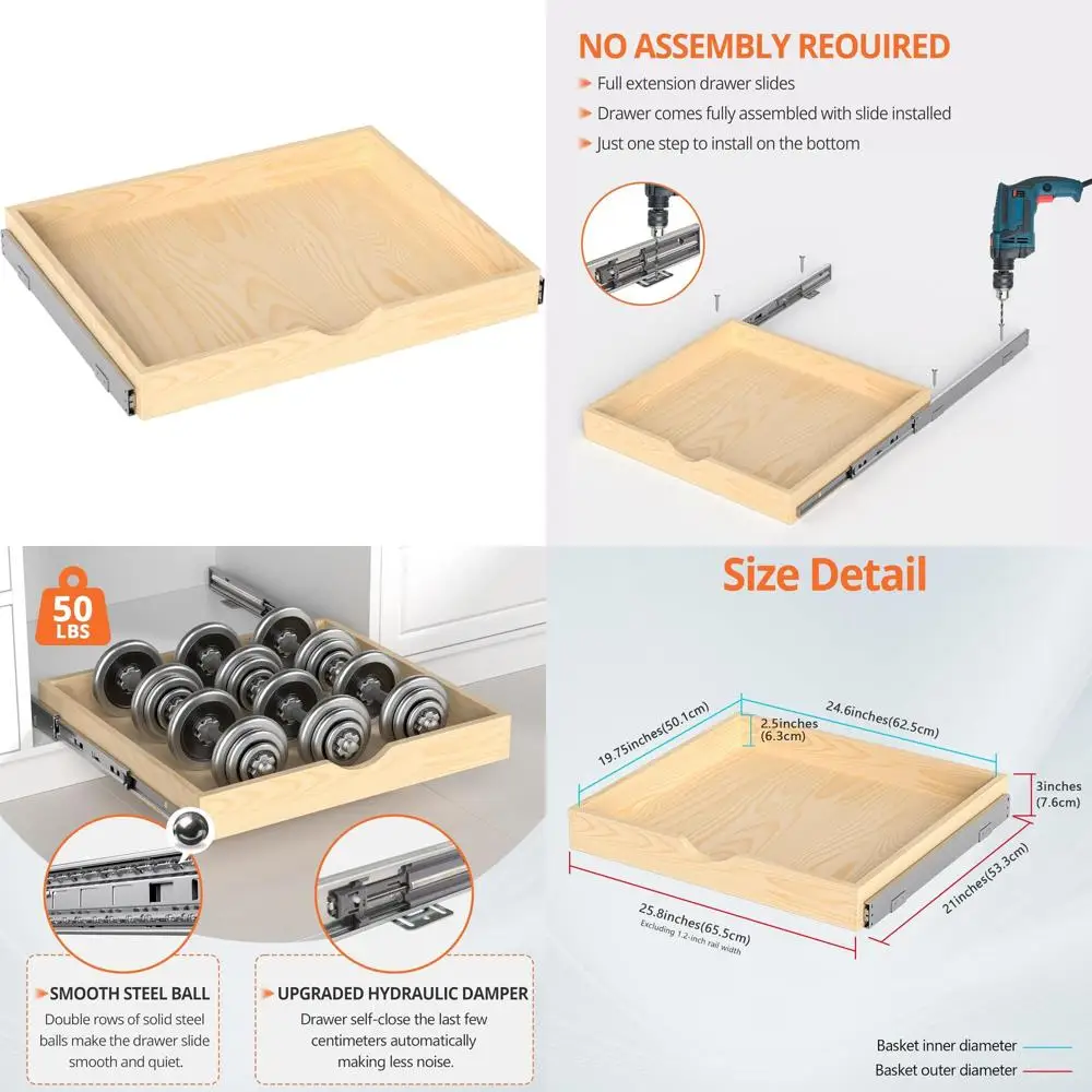 

Усиленный выдвижной органайзер для кухонного шкафа для эффективного хранения