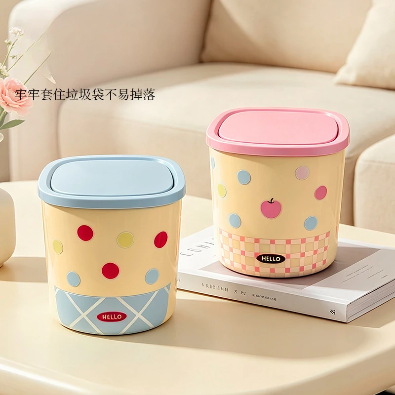 Pop Up Desktop Trash Can Mini Storage Box, Office Desktop Paper Basket, Miscellaneous Bin, Makeup Table, Garbage Storage Box