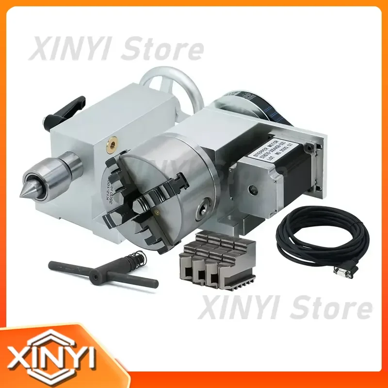 Chuck Tailstock Index Dividing Head Nema23 Motor Kit for Engraving Machine