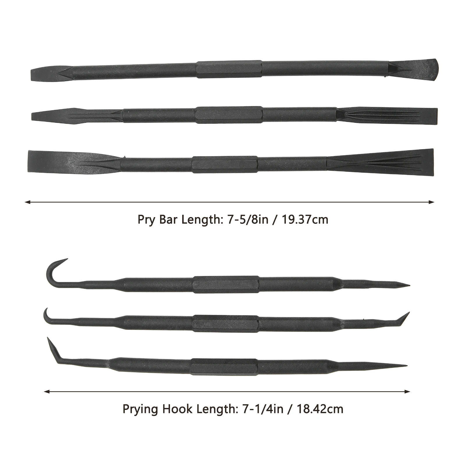 /Set Prying Bar Hook Set Double Ended ABS Plastic Black for Removing O Ring Sealing Accessories Assembly Pry Bar Pry Bar Kit