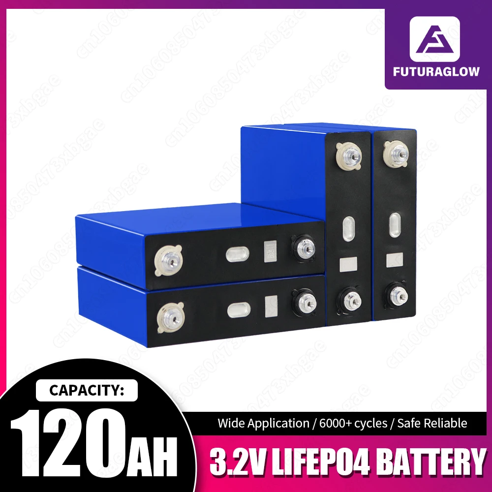 Lifepo4 120AH 3.2V GradeA Lithium Iron Phosphate Batteri DIY 12V 24V Cell Pack For RV EV Solar Camping Yacht Home Energy Storage