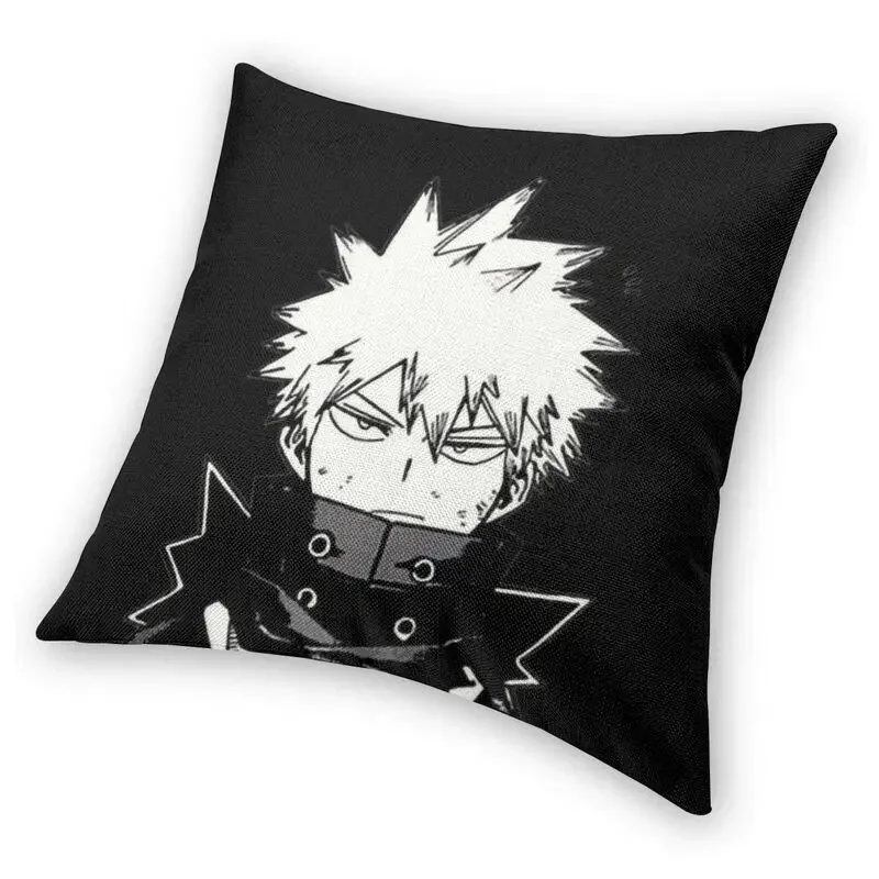 Poszewka na poduszkę mojego bohatera akademickiego Katsuki Bakugo ozdoba sofy japońskie Anime Manga MHA kwadratowa poszewka na poduszkę 40x40cm