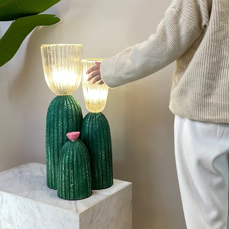 Cactus table lamp creative personality postmodern living room bedroom entrance atmosphere ornament decoration