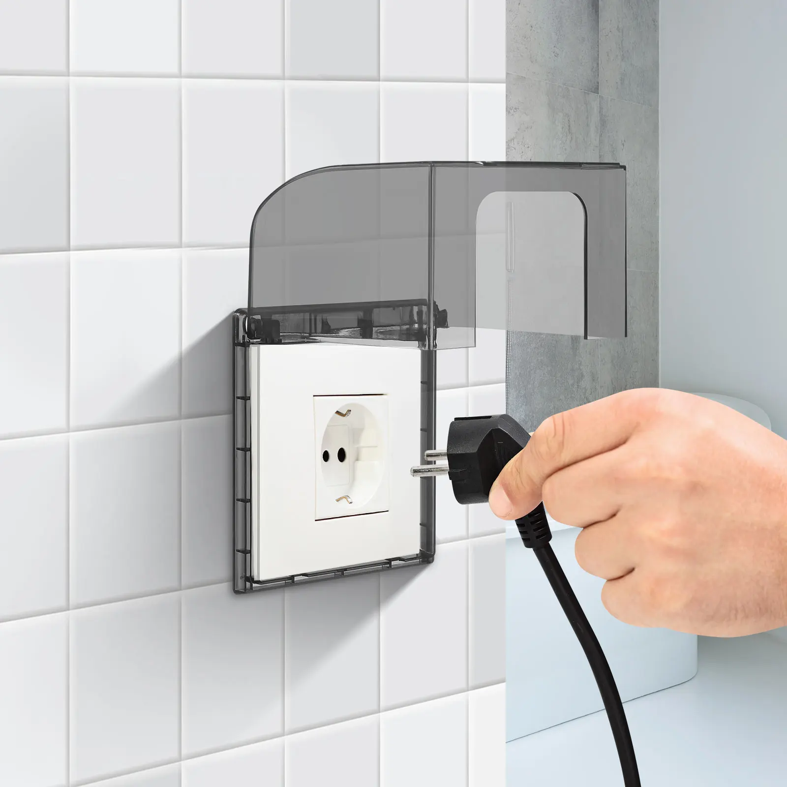 

Universal Waterproof Outlet Cover for 86-Type Electrical Sockets Clear Protective Plug Guard Suitable Home Office Hotel Bathroom