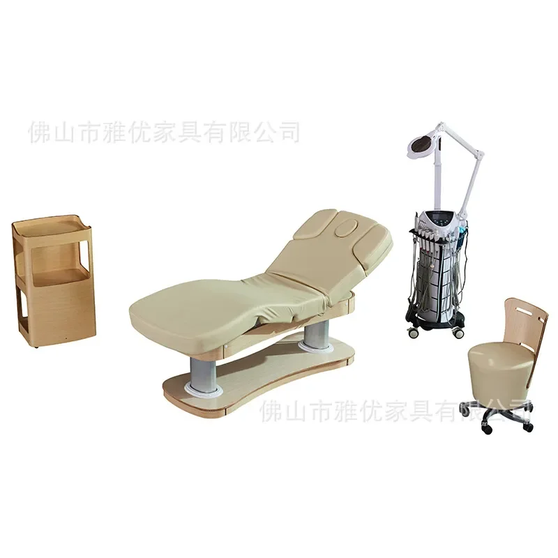 Electric beauty bed Special for foreign high-end beauty salons with memory function Spa massage bed Wooden base