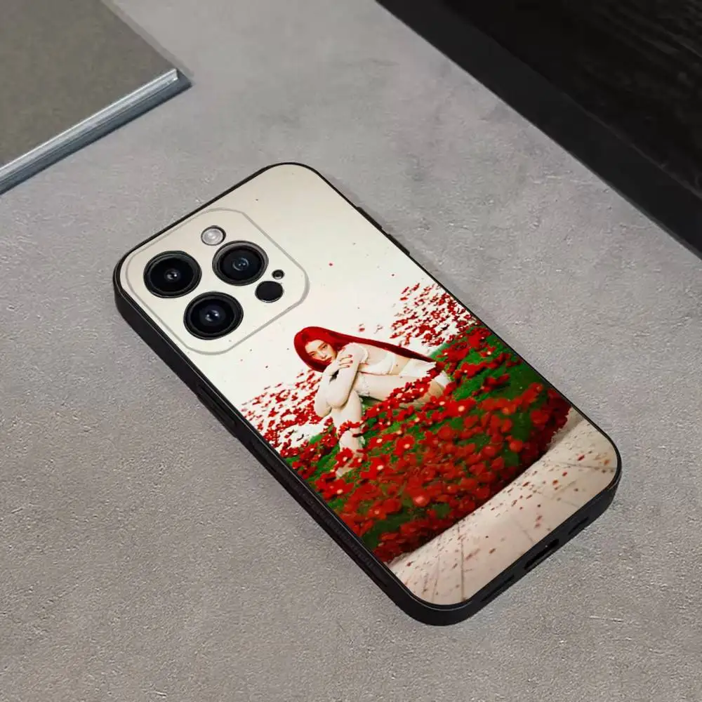 حافظة هاتف Kpop Ruby J-Jennie Kim لهاتف iPhone 16,15,14,13,12,11 Plus، Pro Max، XS، X، XR، SE، Mini، 8، 7، غطاء أسود من السيليكون الناعم