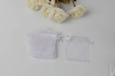 100pcs White Organza Jewelry Bags Pouch Drawstring Bag Jewelry Packaging Display 5x7/7x9/13X18cm Packaging For Jewelry Pouches